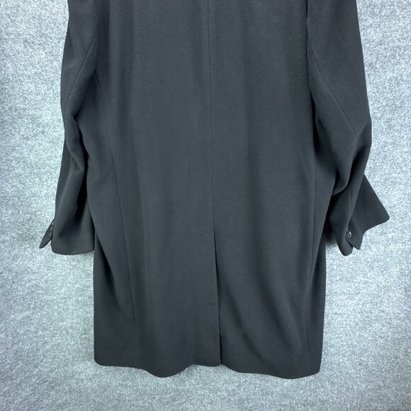 Calvin Klein Overcoat Mens 58R Black Wool Cashmere Blend Classic 3 Button - Picture 9 of 16